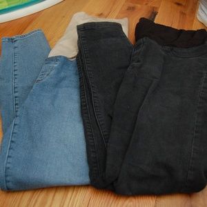 2 Pairs Maternity Skinny Jeans, Size 12